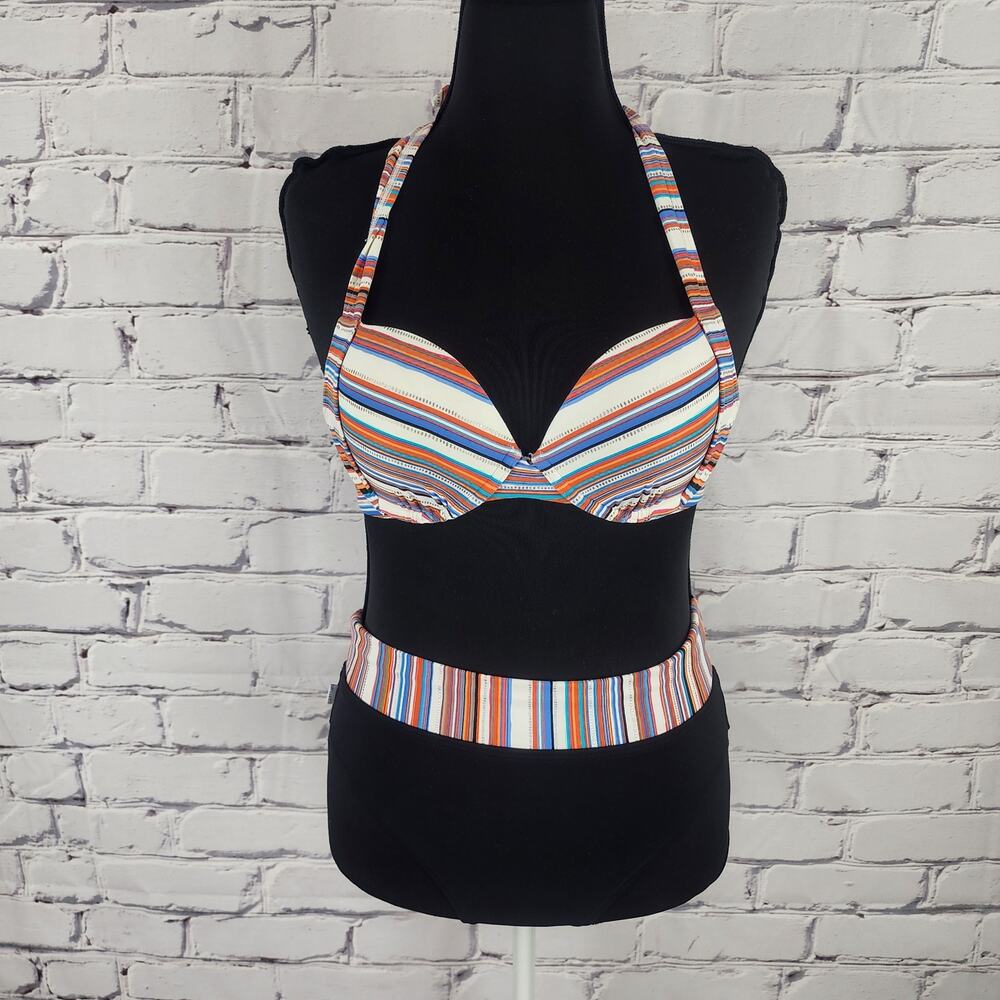 Captiva Bikini Womens L Striped top with matching bottoms - Picture 3 of 6